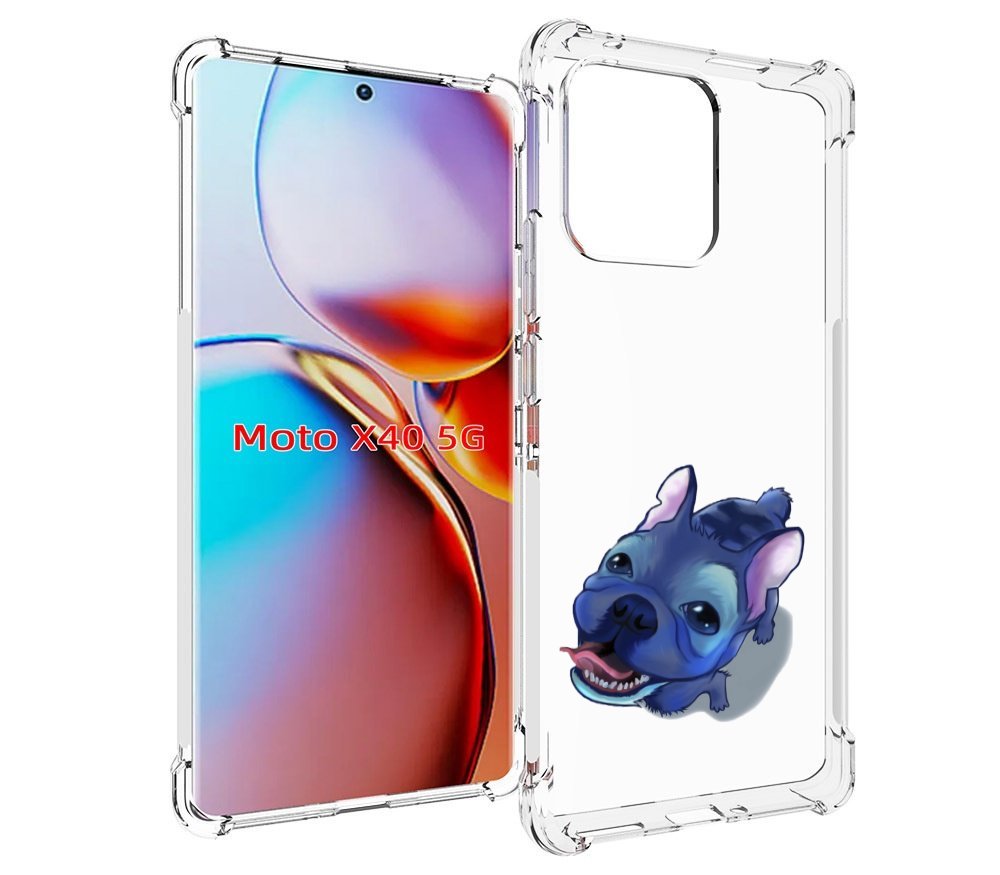 

Чехол MyPads Синий Пес для Motorola Moto X40, Прозрачный, Tocco