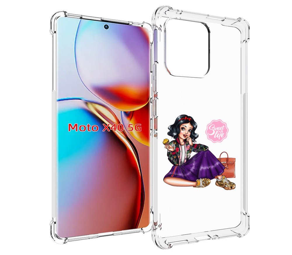 

Чехол MyPads Сладкая-жизнь женский для Motorola Moto X40, Прозрачный, Tocco