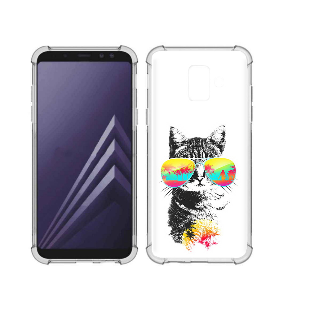 

Чехол MyPads Tocco для Samsung Galaxy A6 (2018) крутой кот (PT111558.582.425), Прозрачный, Tocco