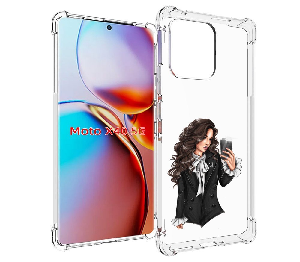 

Чехол MyPads Стильная-девушка для Motorola Moto X40, Прозрачный, Tocco