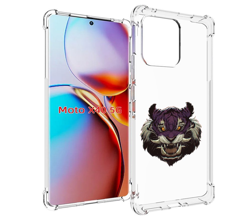 

Чехол MyPads Страшный-тигр для Motorola Moto X40, Прозрачный, Tocco