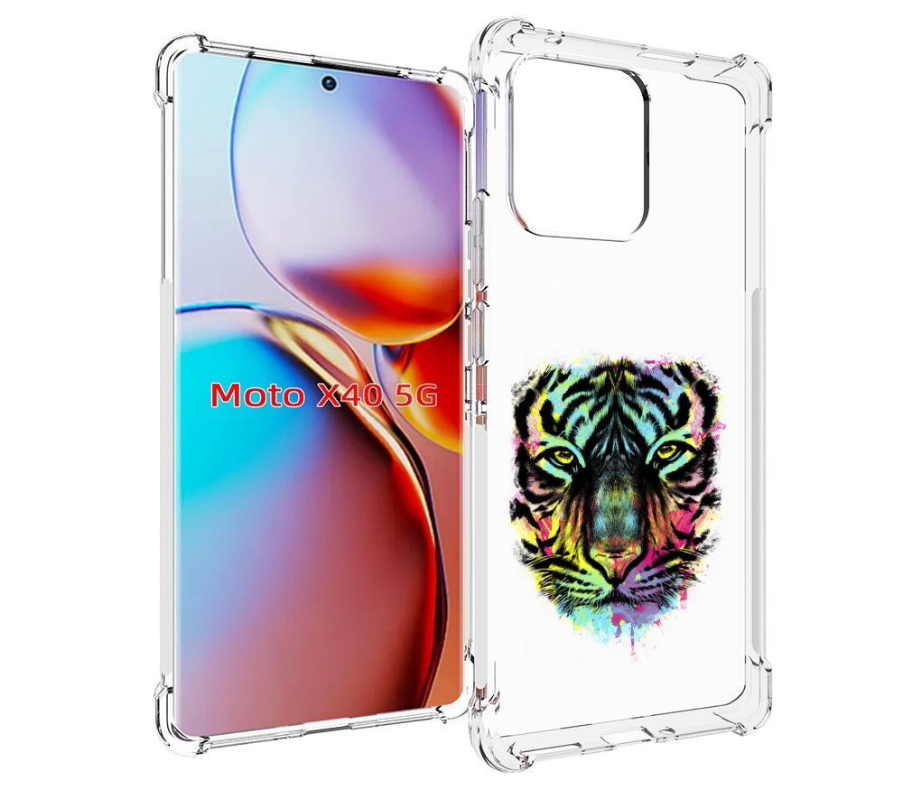

Чехол MyPads Тигр 1 для Motorola Moto X40, Прозрачный, Tocco