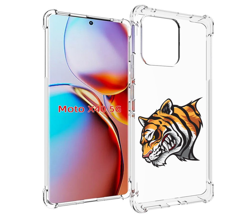 

Чехол MyPads Тигр для Motorola Moto X40, Прозрачный, Tocco