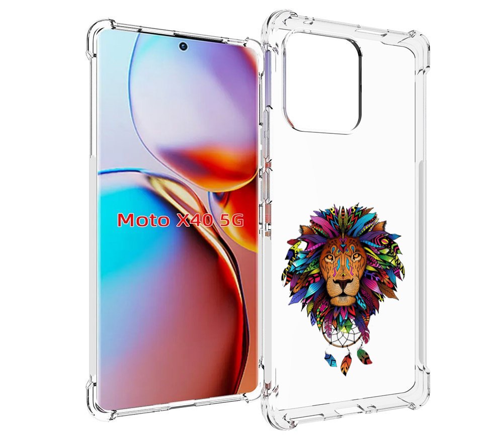 

Чехол MyPads Тотемный Лев для Motorola Moto X40, Прозрачный, Tocco