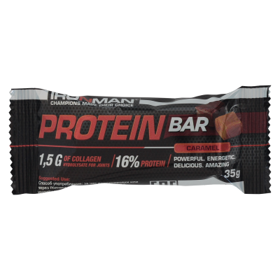 Батончик Ironman Protein Bar протеиновый карамель 35 г