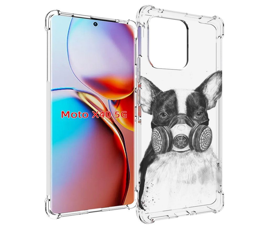 

Чехол MyPads Французский бульдог для Motorola Moto X40, Прозрачный, Tocco