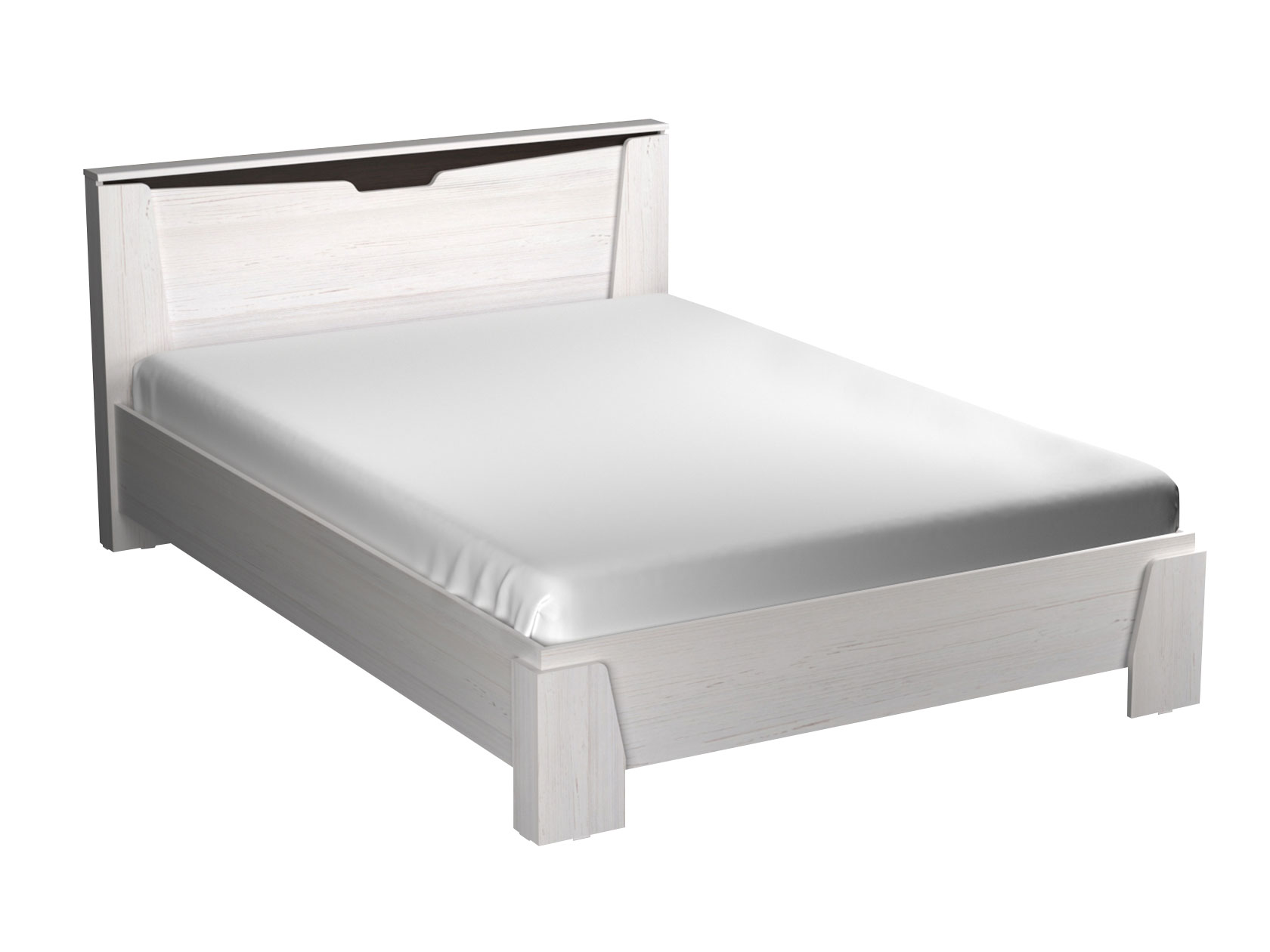 Кровать СБК Гарда Дуб Винтерберг белый, 140х200 см, С основанием, Без подъемного механизма