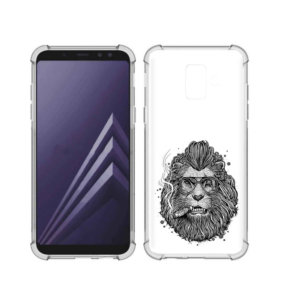 

Чехол MyPads Tocco для Samsung Galaxy A6 (2018) курящий лев (PT111558.582.432), Прозрачный, Tocco