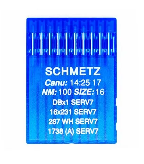 Иглы промышленные с тонкой колбой Schmetz 1738/DBx1 SERV7 100, 10 штук