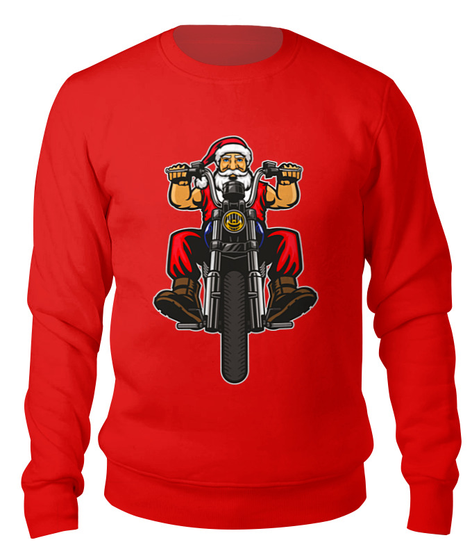 

Свитшот унисекс Printio Santa moto красный XL, Santa moto