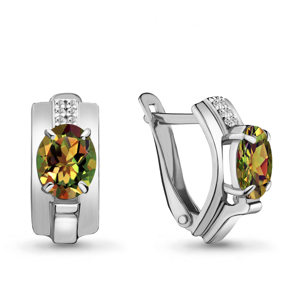 

Серьги из серебра с фианитом Aquamarine 4493019А_925_р, 4493019А_925_р