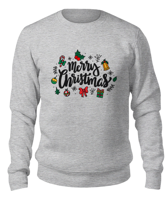 

Свитшот унисекс Printio Merry christmas серый XL, Merry christmas