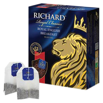 

Чай черный Richard Royal English Breakfast в пакетиках 2 г х 100 шт + 2 г х 25 шт