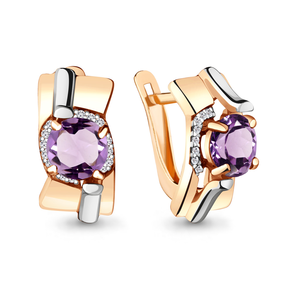 

Серьги из серебра с аметистом Aquamarine 4493104А_925_з, 4493104А_925_з
