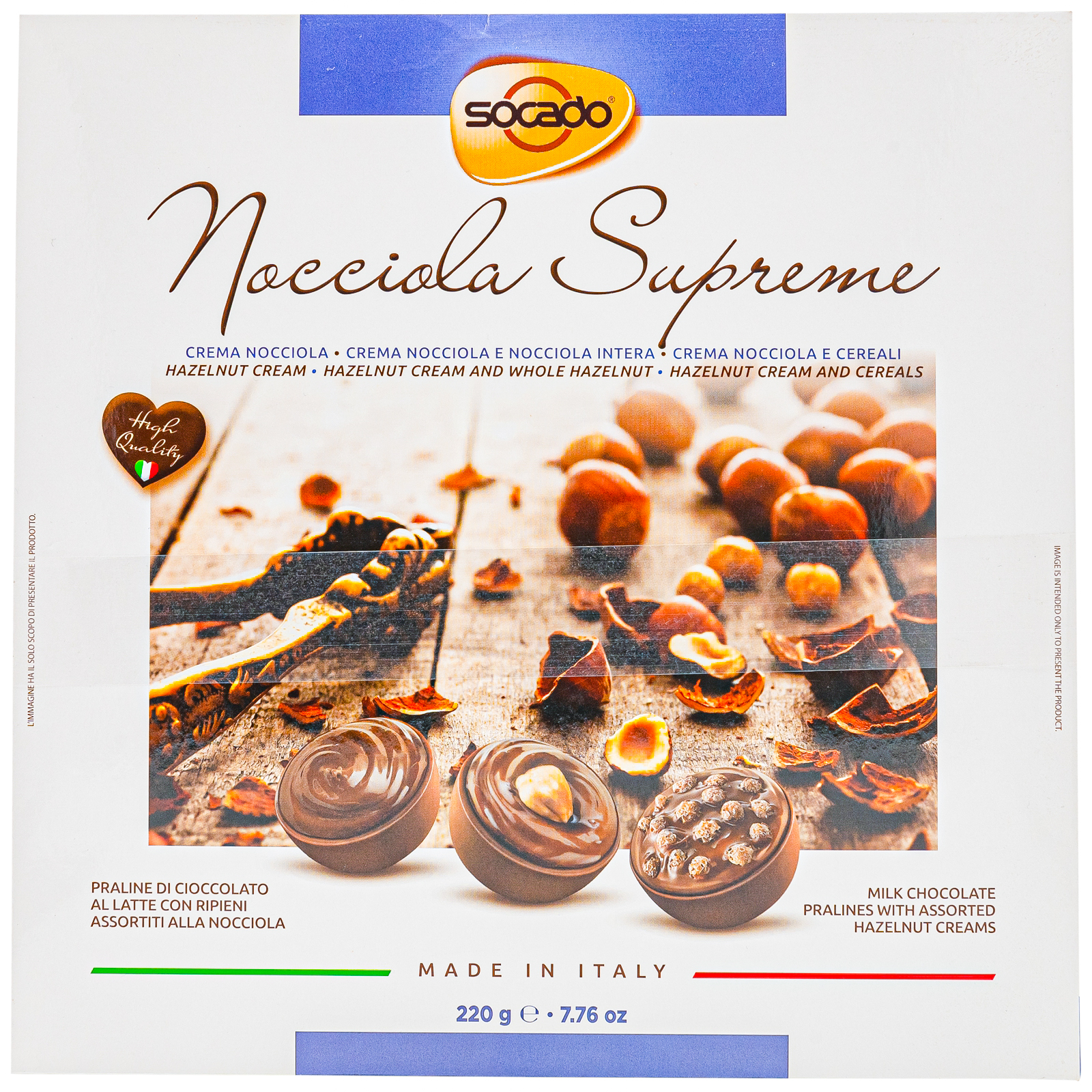 Шоколадные конфеты Socado Nocciola Supreme ассорти 220 г