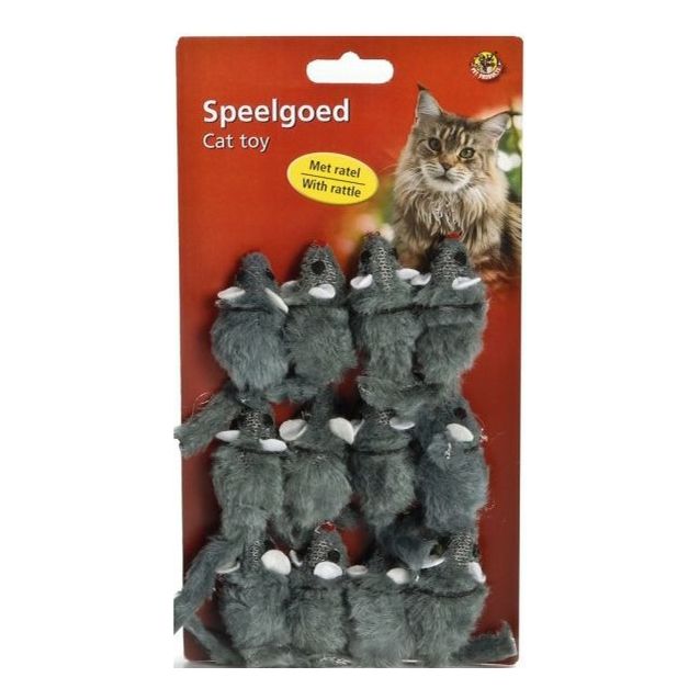 

Игрушка для кошек Beeztees мышь-погремушка меховая серая 5 см