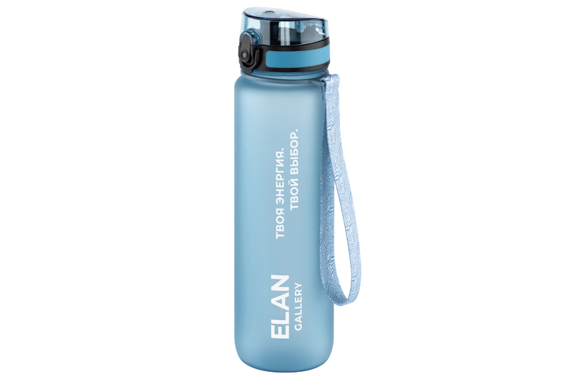 

Бутылка для воды 1000 мл Elan Gallery Style Matte, голубая пастель, мотивационная, Голубой