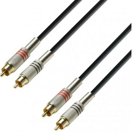 

Кабель аудио 2xRCA - 2xRCA Adam Hall K3TCC0100 1.0m, K3TCC0100 1.0m