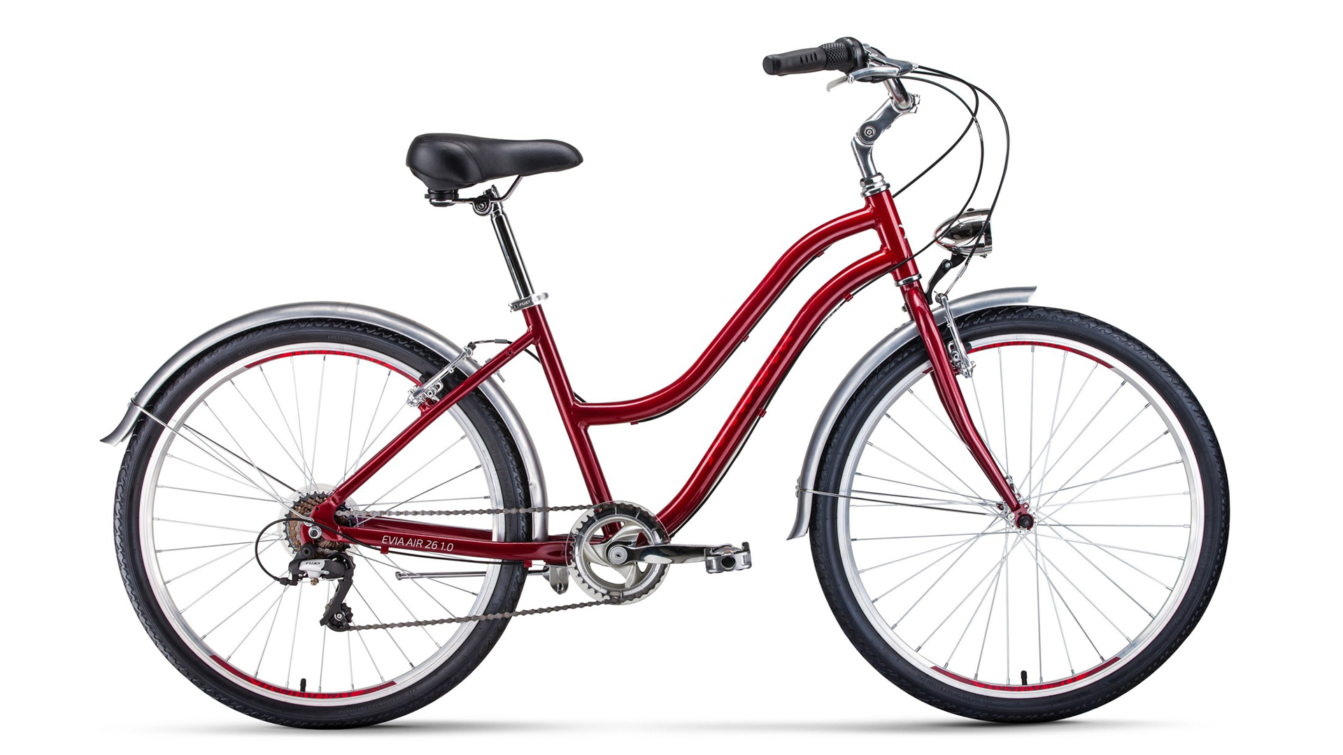 

Велосипед Forward Evia Air 26 1.0 2021 рост 16" красный/белый, Evia Air 26 1.0