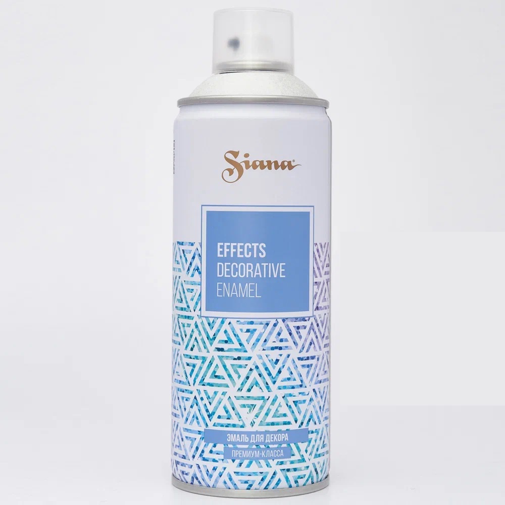 Эмаль для декора Siana Effect глиттер, сверкающее серебро, аэрозоль, 270 г спрей индикатор утечки газа loctite