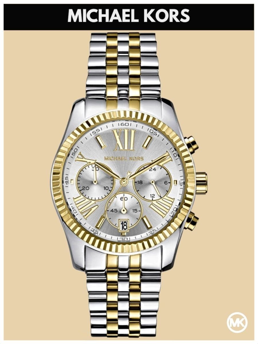 

Наручные часы женские Michael Kors M5955K золотистые/серебристые, M5955K