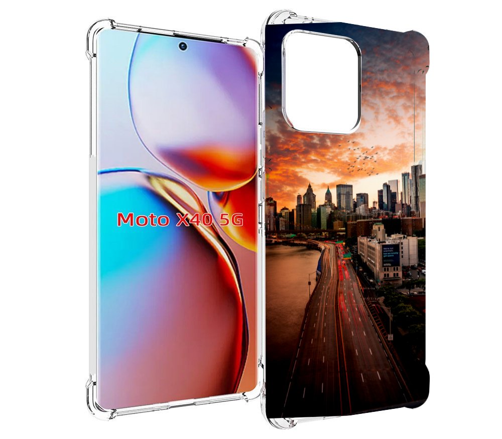 

Чехол MyPads американский город фото для Motorola Moto X40, Прозрачный, Tocco