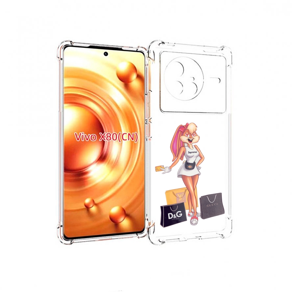 

Чехол Mypads Модница-Зайка Женский Для Vivo X80, Прозрачный, Tocco