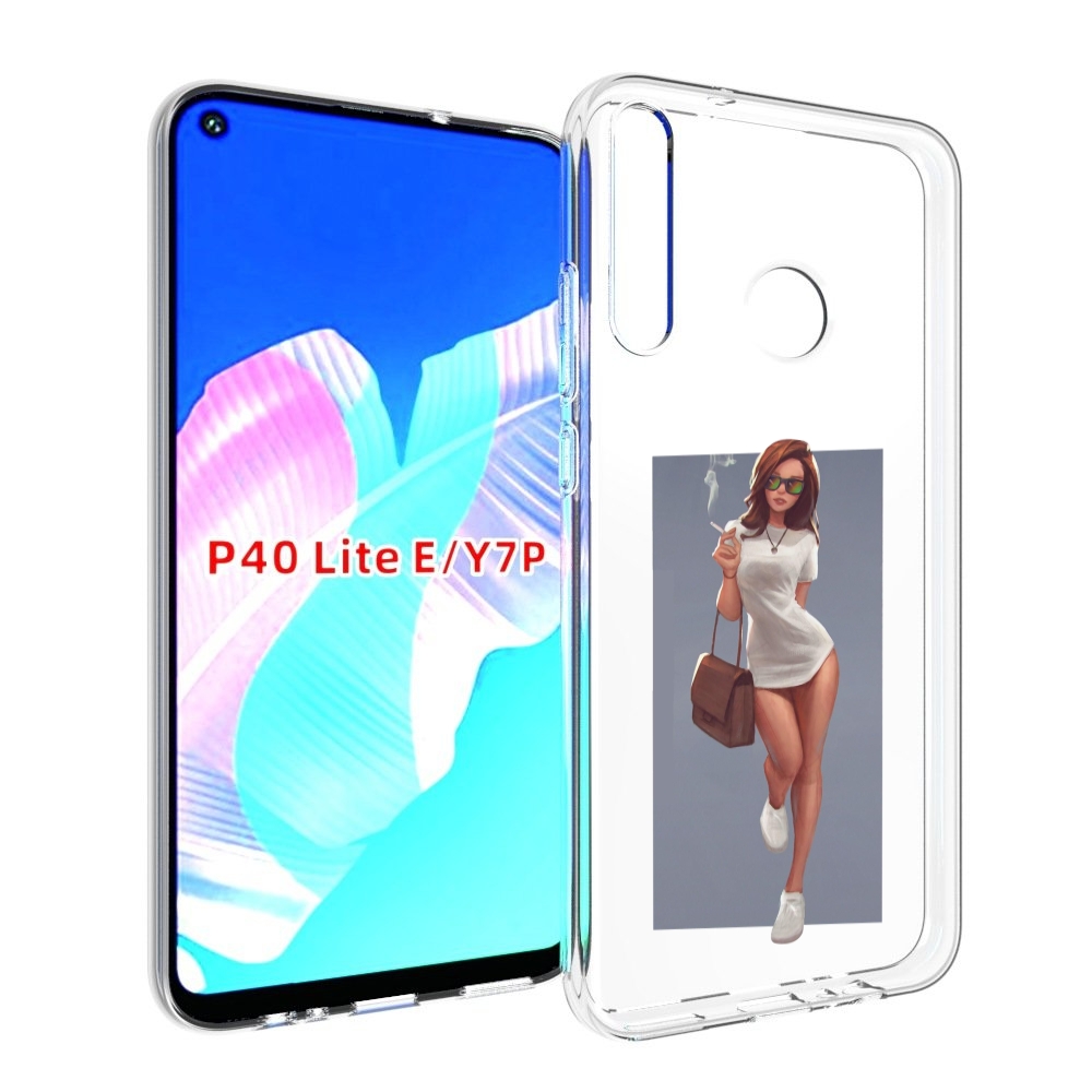 Чехол бампер MyPads девушка-в-белой-футболке женский для Huawei