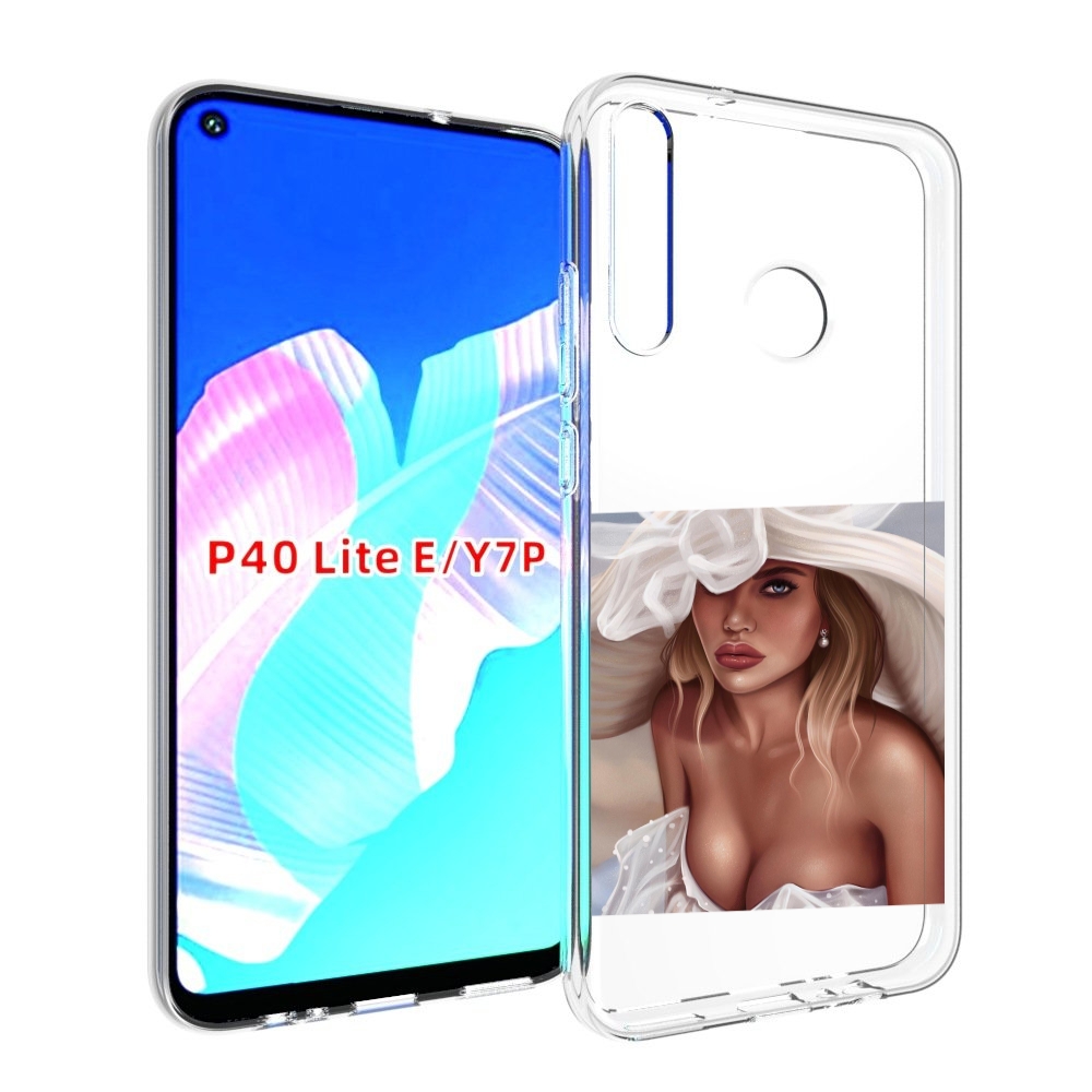 Чехол бампер MyPads девушка-в-белой-шляпе женский для Huawei P40