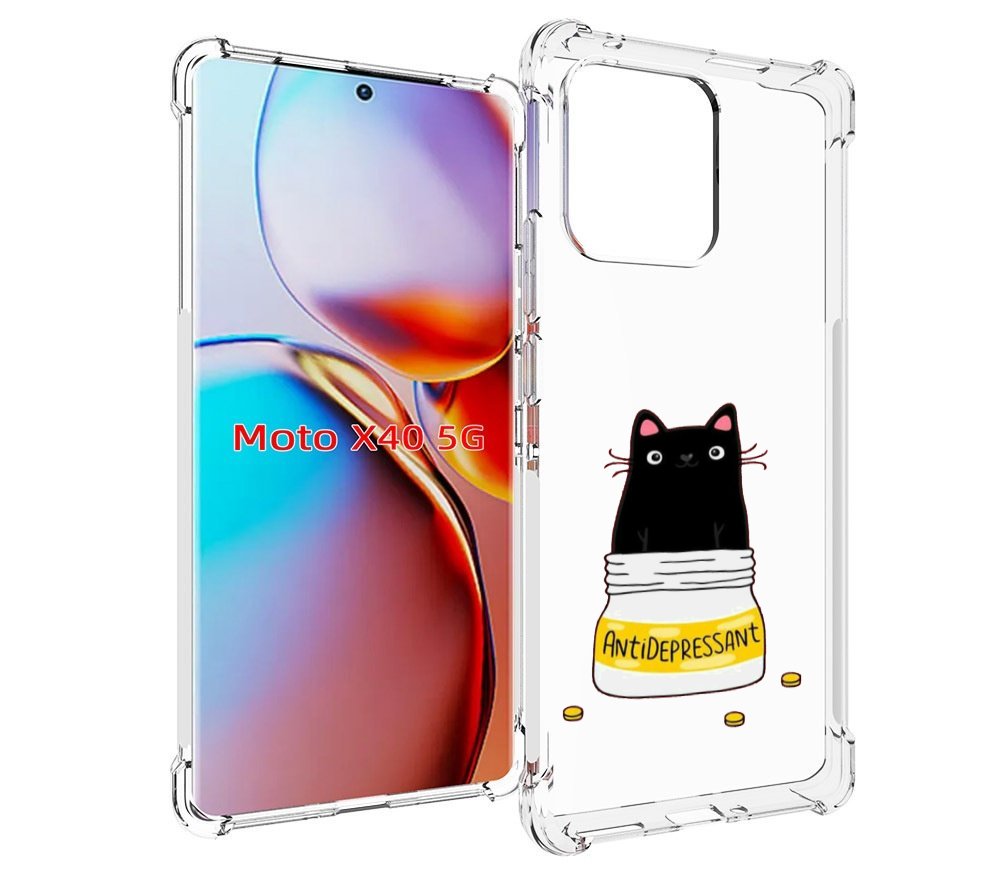 

Чехол MyPads антидепрессант для Motorola Moto X40, Прозрачный, Tocco