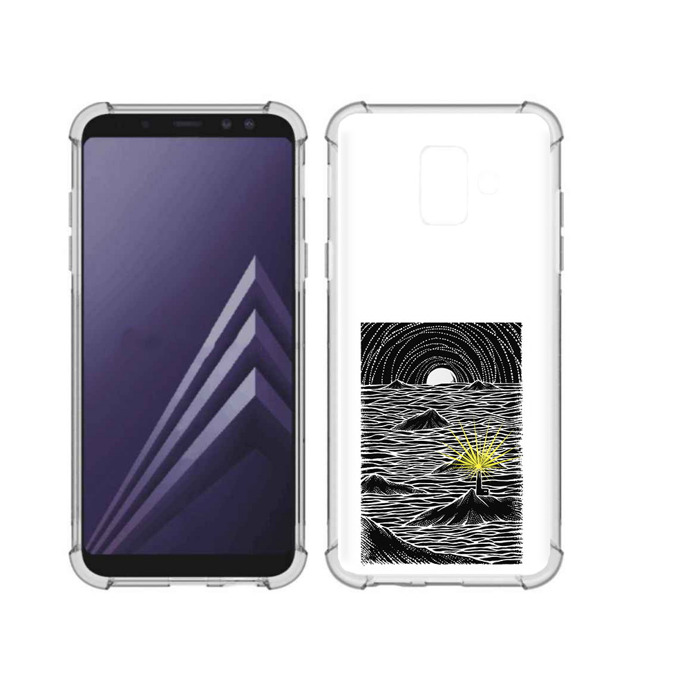 

Чехол MyPads Tocco для Samsung Galaxy A6 (2018) маяк в черно белом море (PT111558.582.460), Прозрачный, Tocco