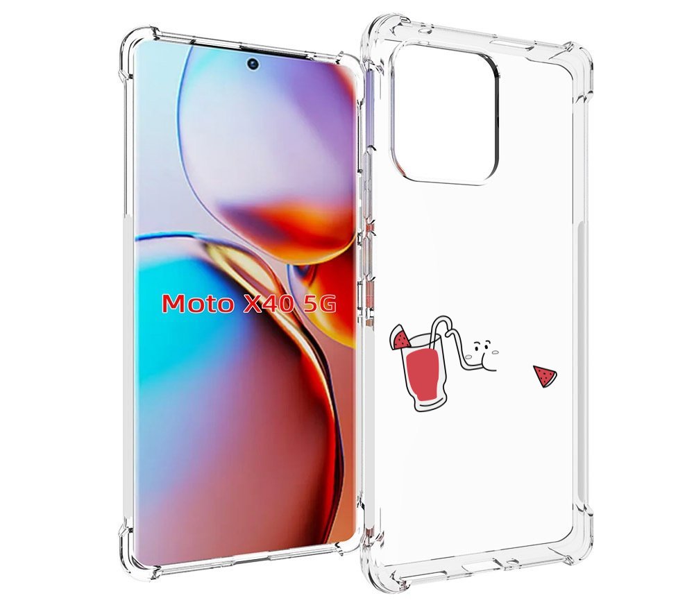 

Чехол MyPads арбузный-напиток для Motorola Moto X40, Прозрачный, Tocco