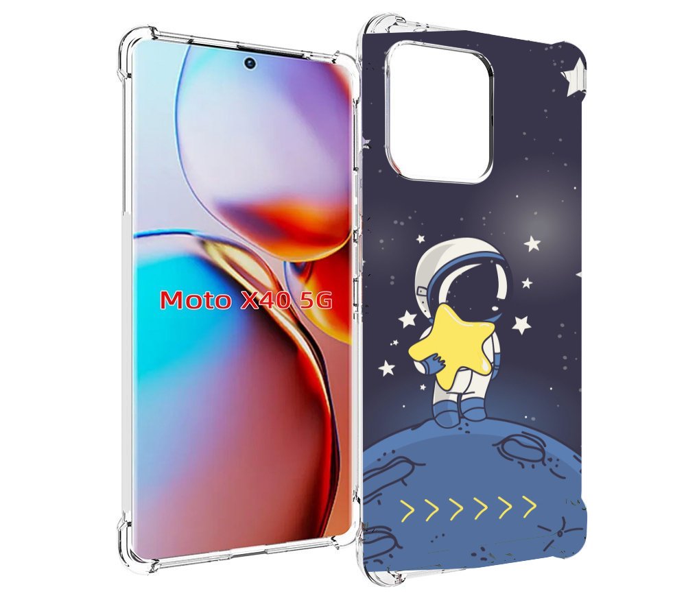 Чехол MyPads с тематикой астронавта и звездочкой для Motorola Moto X40.