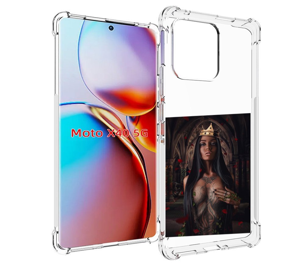 Чехол MyPads багровый-пик для Motorola Moto X40