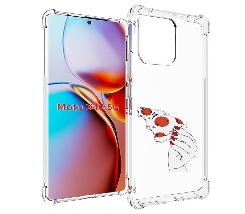 

Чехол MyPads белая-пицца для Motorola Moto X40, Прозрачный, Tocco