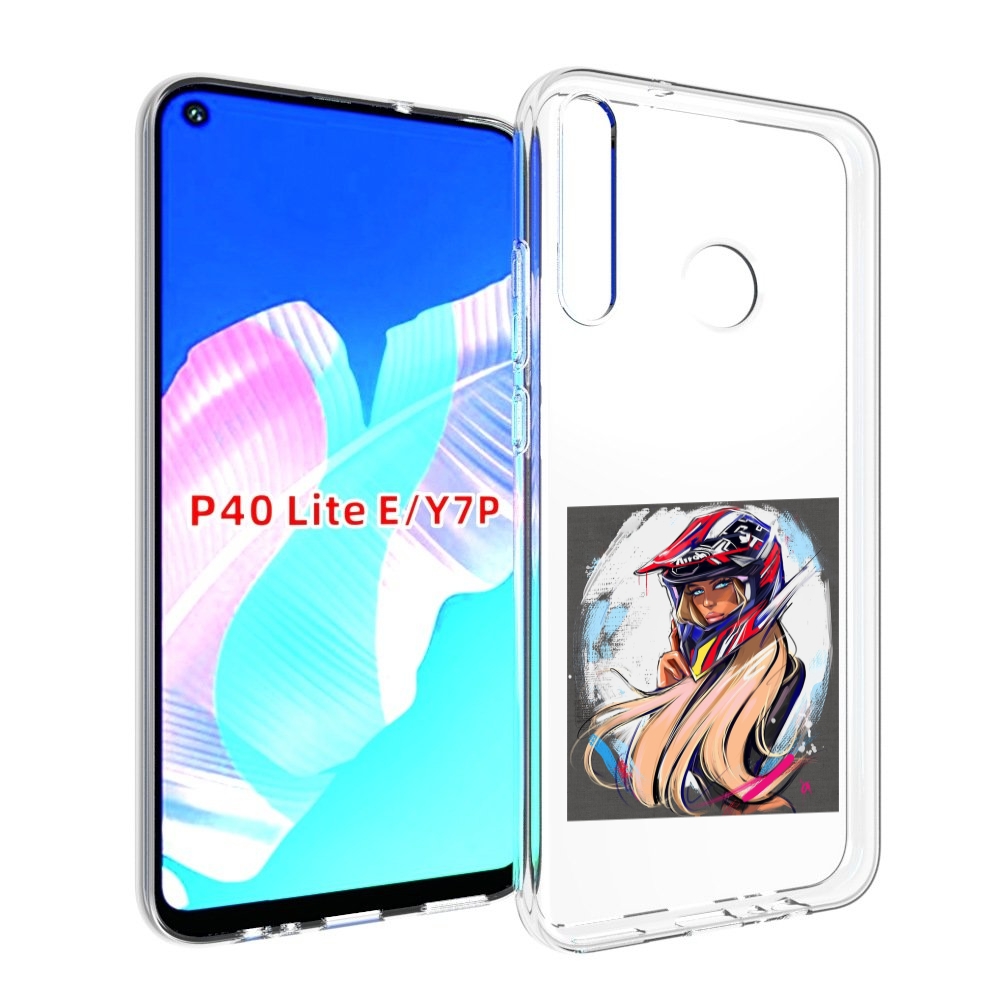 

Чехол бампер MyPads девушка-в-шлеме для Huawei P40 Lite E, Прозрачный, Tocco