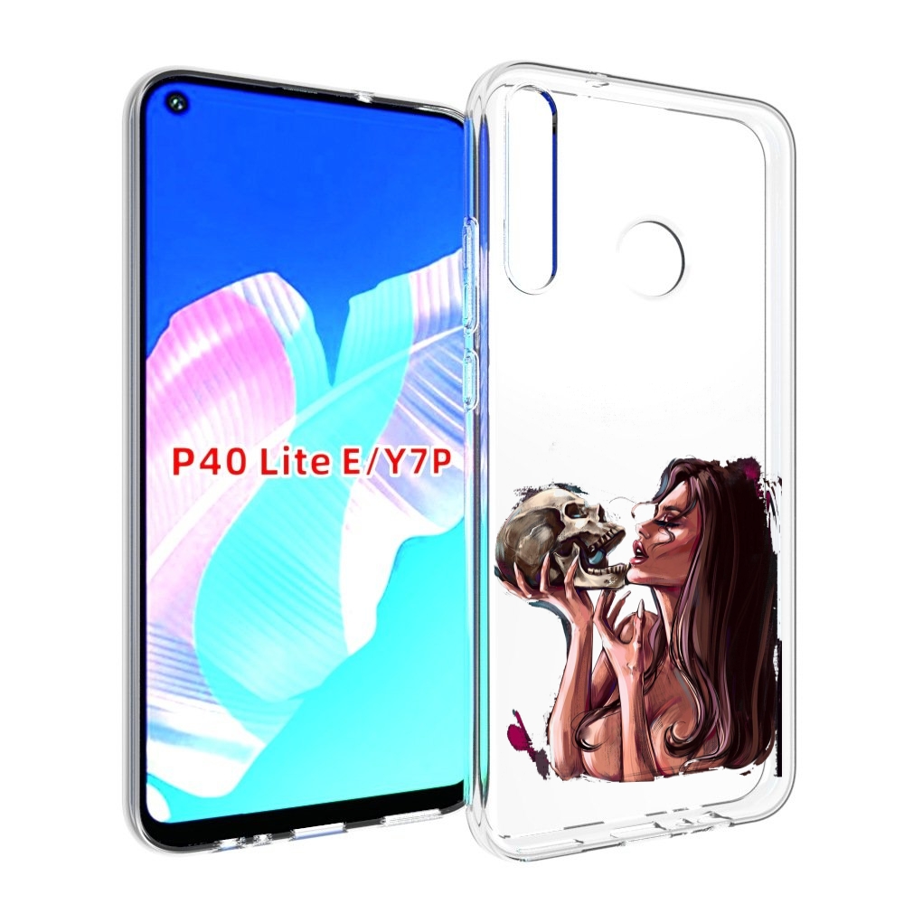

Чехол бампер MyPads девушка-модель-с-черепом для Huawei P40 Lite, Прозрачный, Tocco
