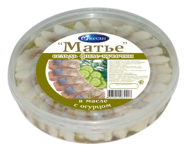 

Сельдь Океан Матье в масле с огурцом филе-кусочки 180 г