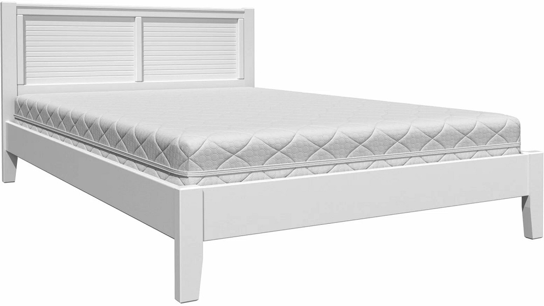 Двуспальная кровать Первый Мебельный Адела Массив Сосны Белый античный 160х200 см 25490₽