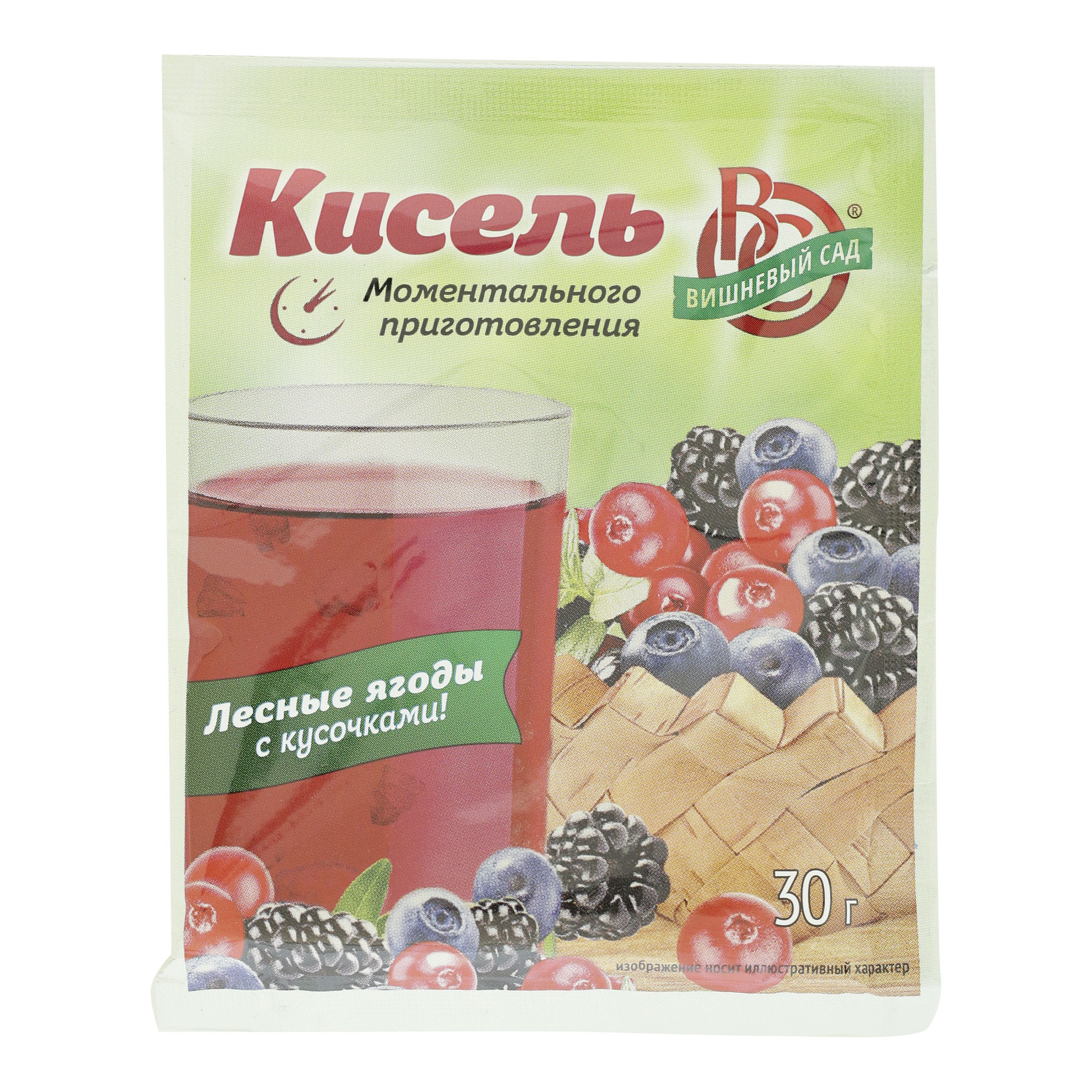 

Кисель Вишневый сад Лесные ягоды с кусочками фруктов 30 г