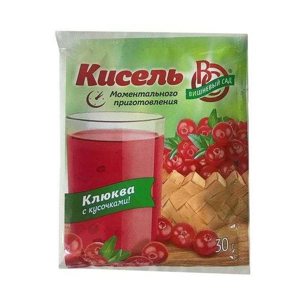 

Кисель Вишневый сад Клюква с кусочками 30 г