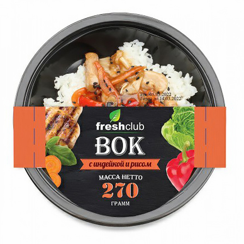 

Вок Freshclub Индейка в соусе терияки с рисом 250 г