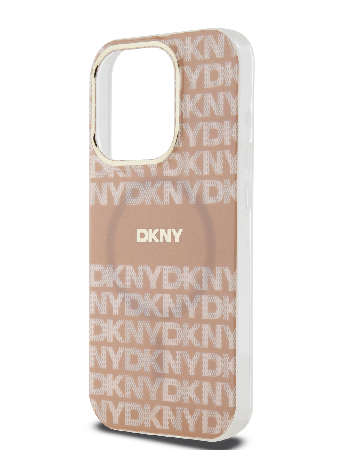 Чехол DKNY для iPhone 15 Pro с функцией MagSafe и защитым бортиком для камеры, розовый