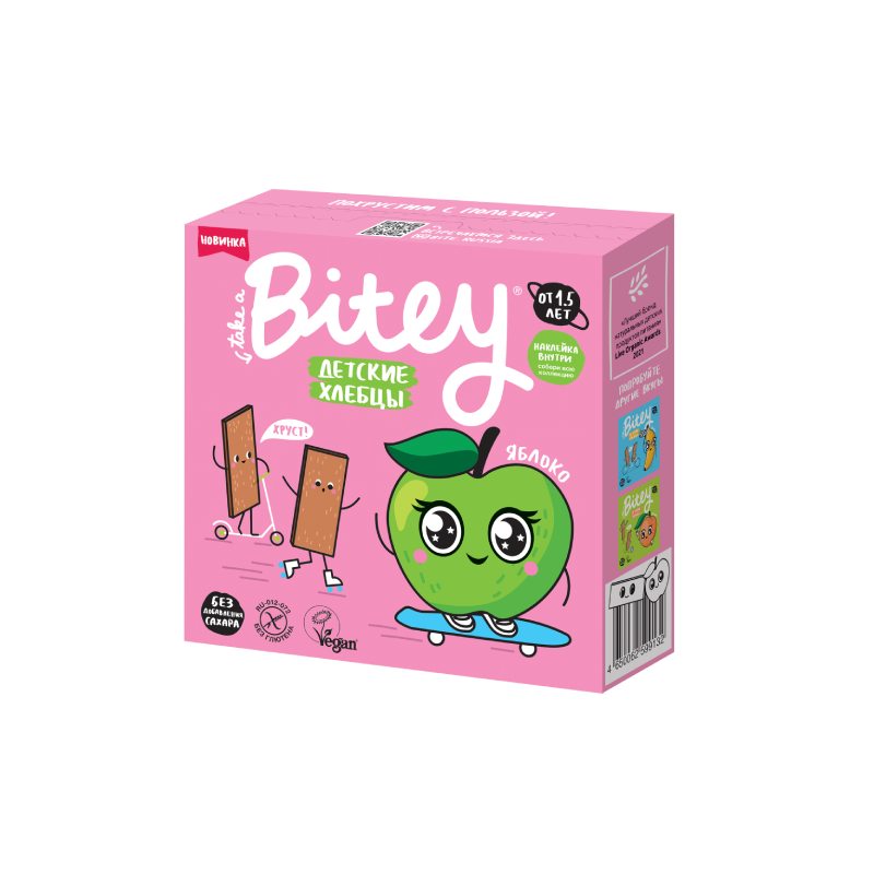

Хлебцы детские Take a Bitey кукурузно-рисовые Яблоко, 40г