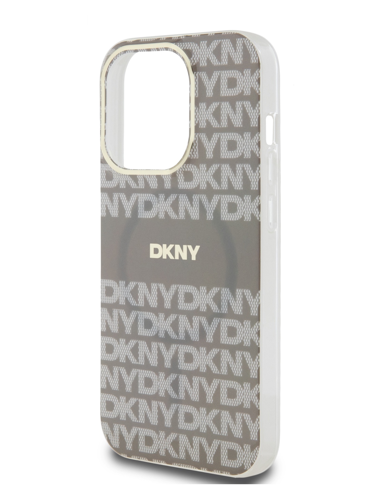 Чехол DKNY для iPhone 14 Pro Max с функцией MagSafe и защитым бортиком для камеры, бежевый