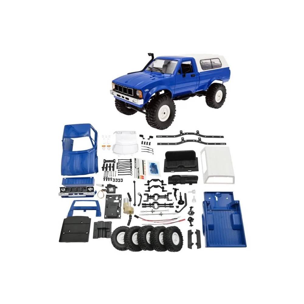 Конструктор для сборки краулера WPL Military Truck Buggy Crawler KIT WPLC-24K-Blue 50 дет new altaya 1 43 scale camionetta desertica mod 42 reaggruppamento sahariano tunisia 1943 military truck diecast toys model