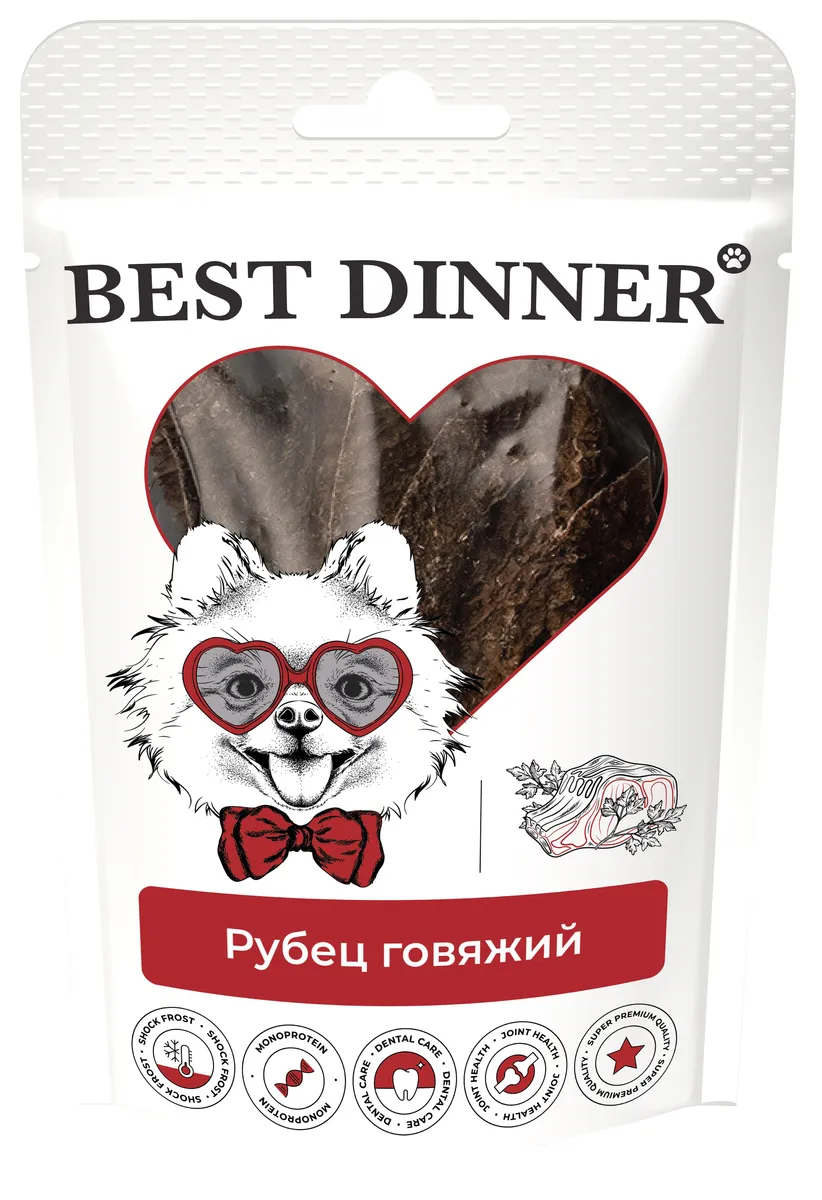 фото Лакомство для собак best dinner рубец говяжий, 5 шт х 35 г