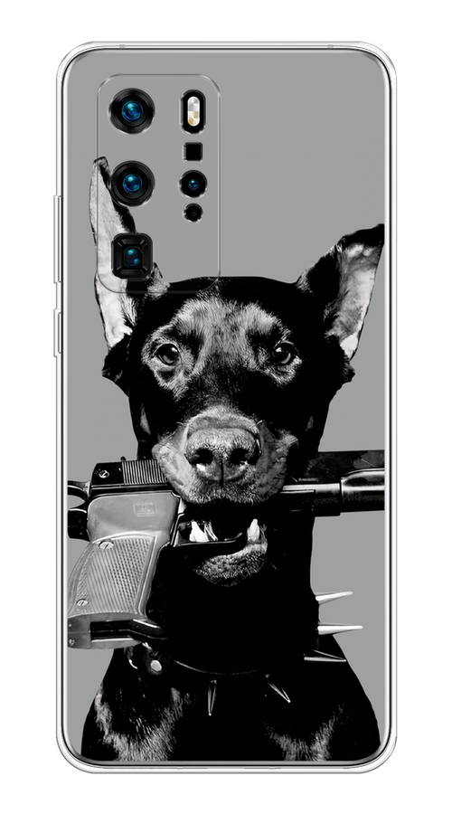 

Чехол Awog на Huawei P40 Pro "Доберман", Серый, 610950-1