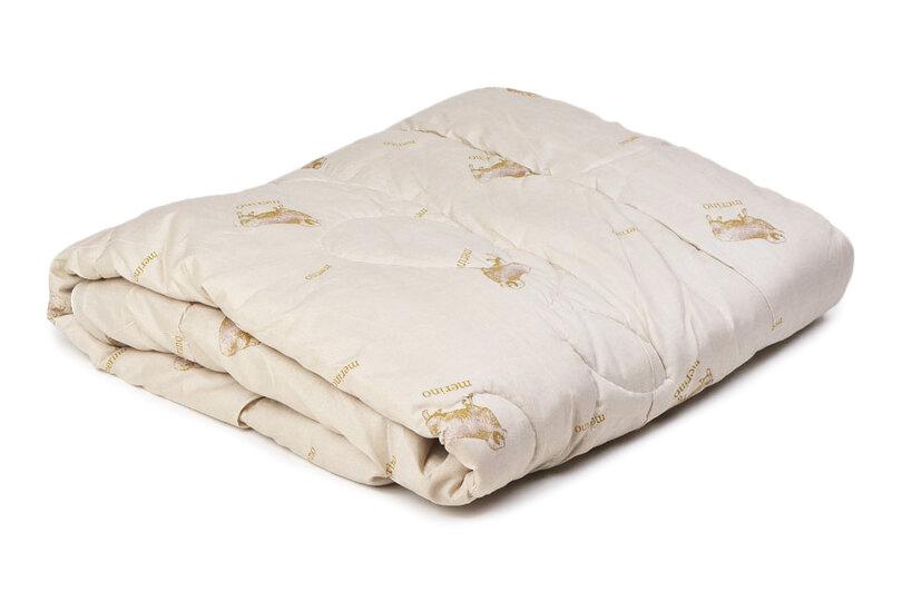 фото Одеяло шерсть овечья стеганое, 172х205 см, чехол хлопок, плотность 150 г\м2 белио
