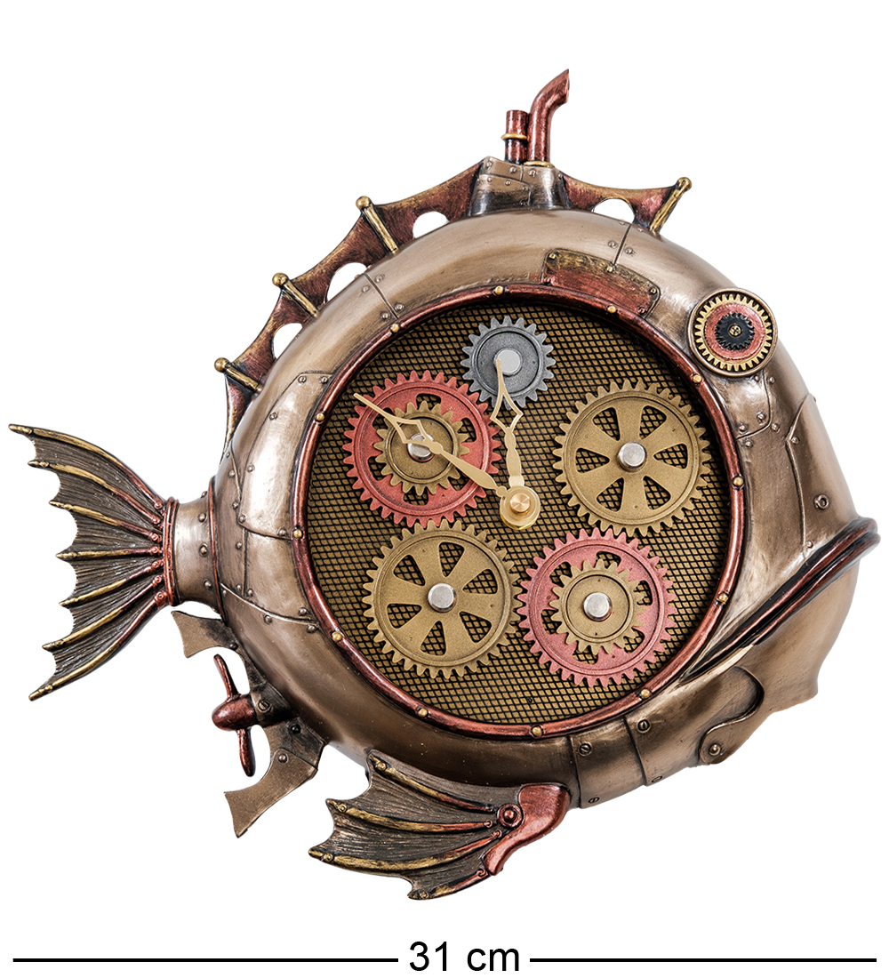фото Статуэтка-часы в стиле стимпанк "рыба" ws-907 veronese